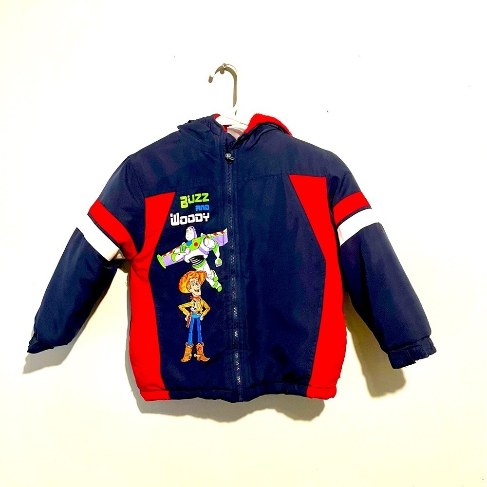 Disney Pixar Toy Story 3 Colorblock Jacket Coat Buzz Woody Size 4‎ Puffer